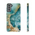 Aquamarine inspired Geode in Watercolor - Impact Resistant Phone Case Samsung Galaxy S21 Plus Matte